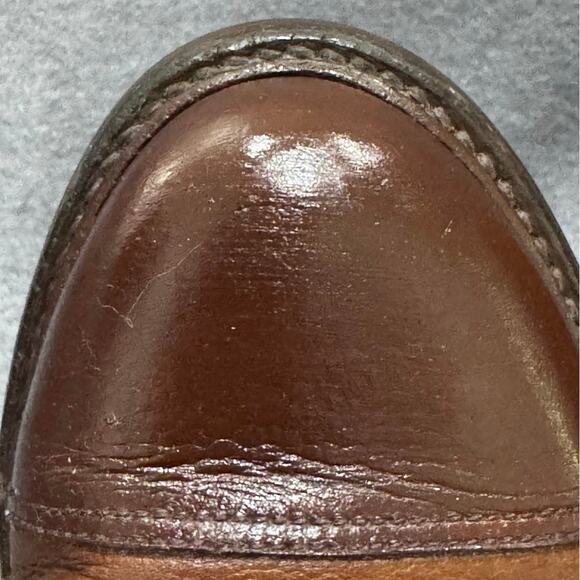 Ralph Lauren Bench Made England CapToe LaceUp Brown Boots Women 8B Heritage FLAW - Picture 15 of 15